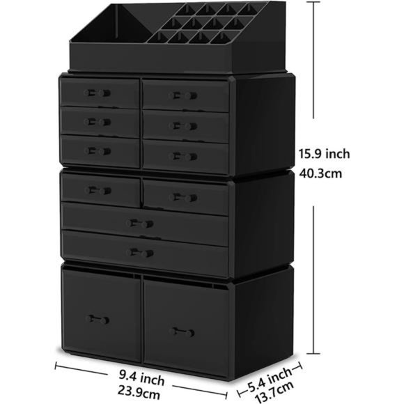 Makeup Cosmetic Organizer Storage Drawers Display Boxes Case with 12 Drawers - Picture 2 of 5